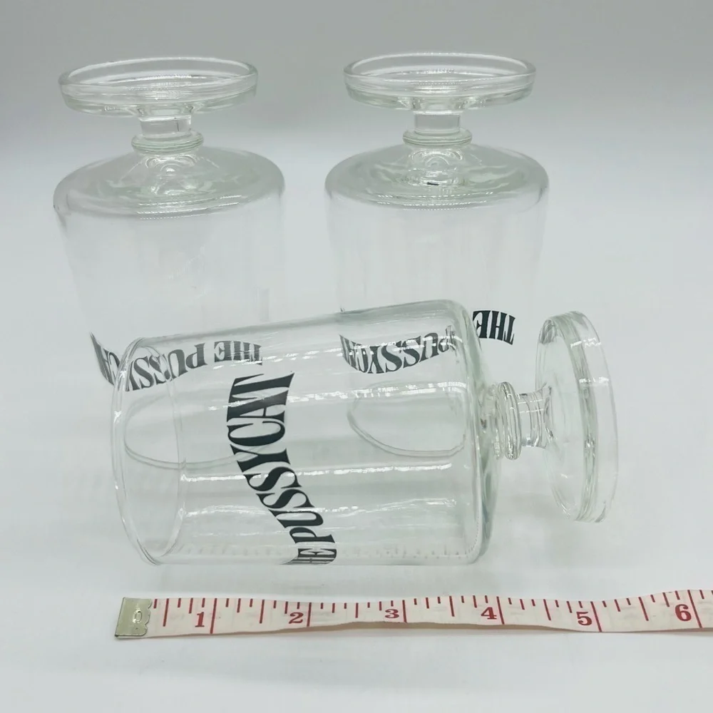 THE PUSSYCAT SET OF 3 VINTAGE 1972 EARLY TIMES KENTUCKY BAR WARE